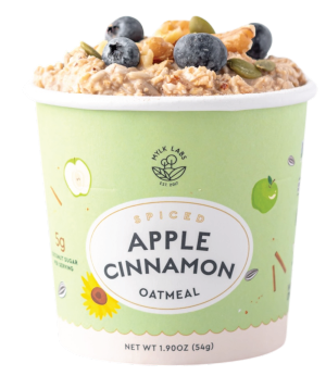 apple cinnamon oatmeal cup with fruit