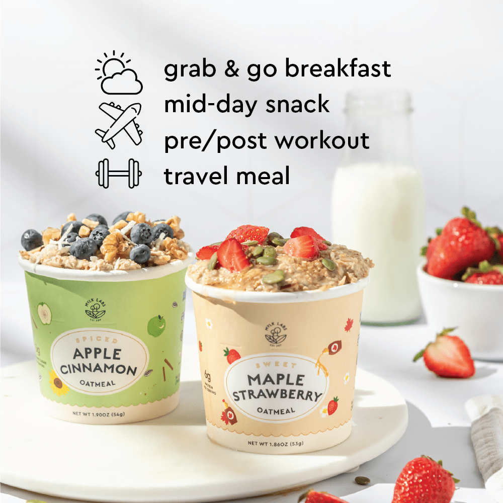 oatmeal usage - grab & go breakfast, snack, post workout, travel meal