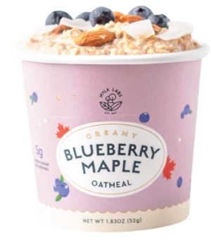 blueberry maple oatmeal cup with fruit