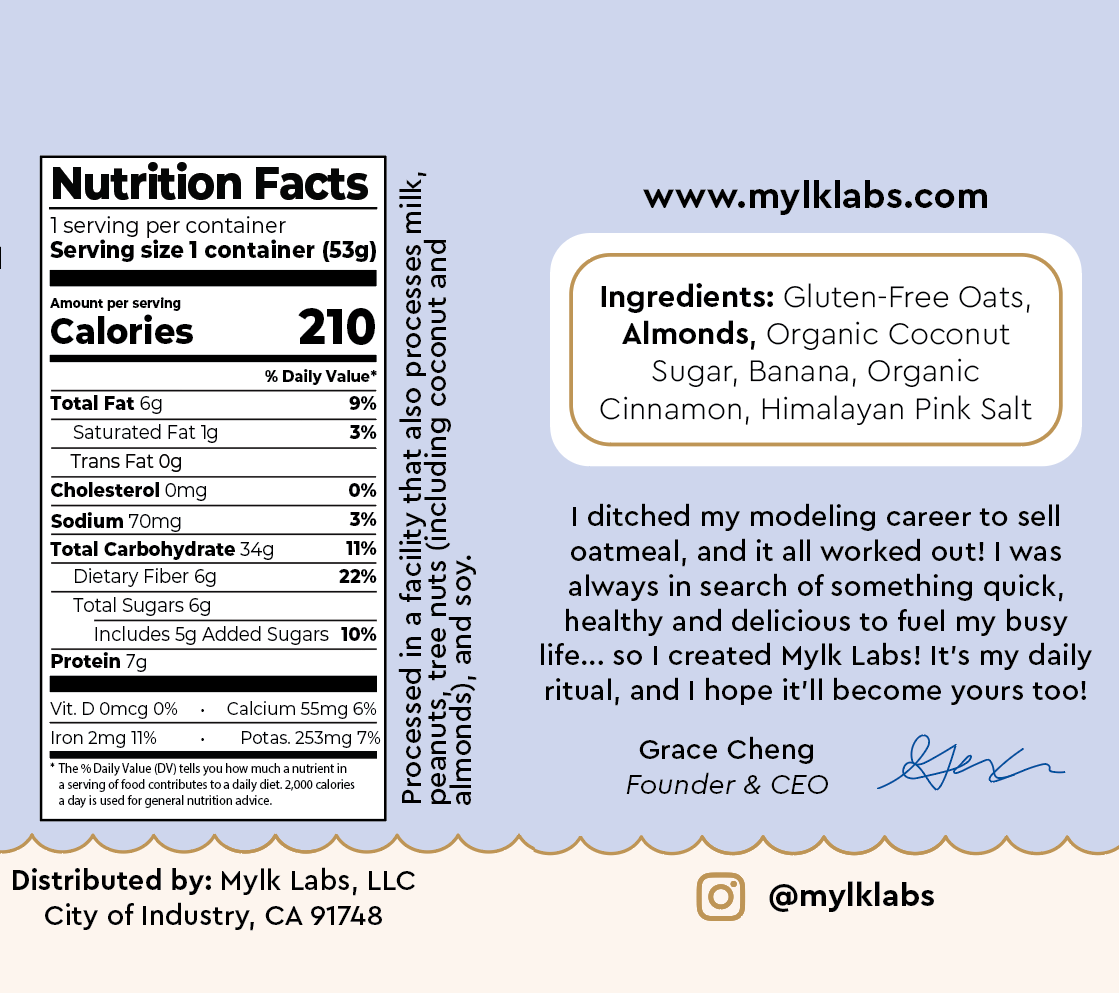 Banana Nut Oatmeal Mylk Labs