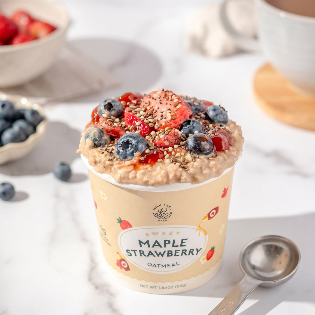 oatmeal with seed toppings